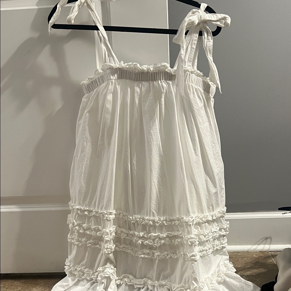 Cleobella White Ruffle Dress